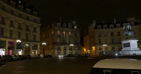 Square in Paris, roundabout with scooter roller driving by Stock Footage 73824251