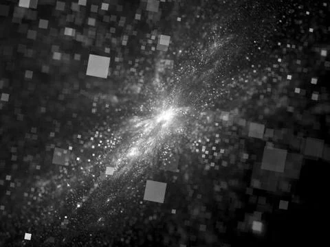 Square particles in deep space 스톡 일러스트