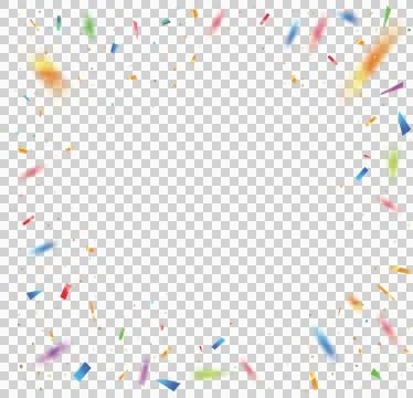 Square party template background with colourful festival rainbow paper confetti Stock Illustration