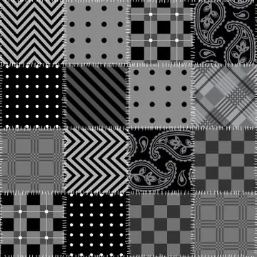 Square patchwork pattern. Stock Illustration