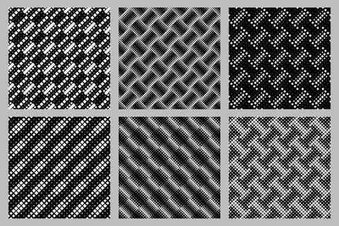 Square pattern background design set - abstract vector graphic イラスト素材