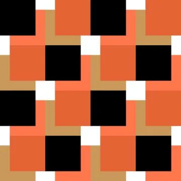 Square pattern black and orange on white background. eps 10 Stock Illustration