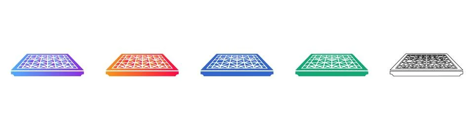 Square Pattern Grid Vector Icons Stockillustratie