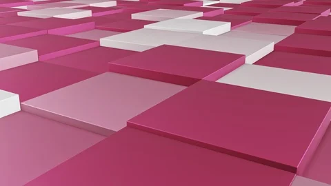 Square pattern hopping, 4k background, cg animation stock loop video, Stock Footage 113944130