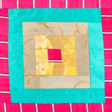 Square pattern of patchwork cloth Stock Photos
