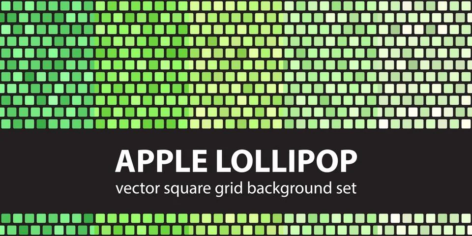 Square pattern set "Apple Lollipop". Vector seamless geometric backgrounds Illustrazione stock