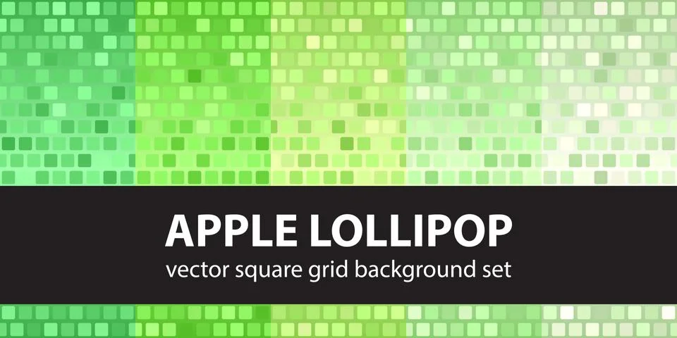 Square pattern set "Apple Lollipop". Vector tile backgrounds Stock Illustration