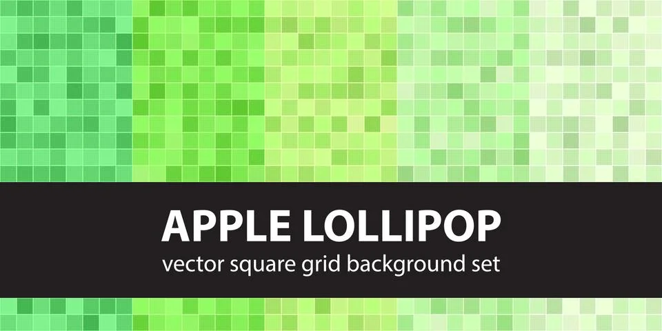 Square pattern set Apple Lollipop. Vector seamless geometric backgrounds Illustrazione stock