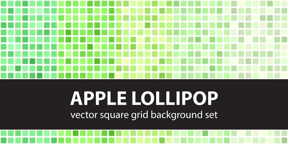 Square pattern set Apple Lollipop. Vector seamless geometric backgrounds Stock Illustration