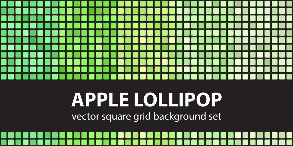 Square pattern set Apple Lollipop. Vector seamless tile backgrounds Illustrazione stock