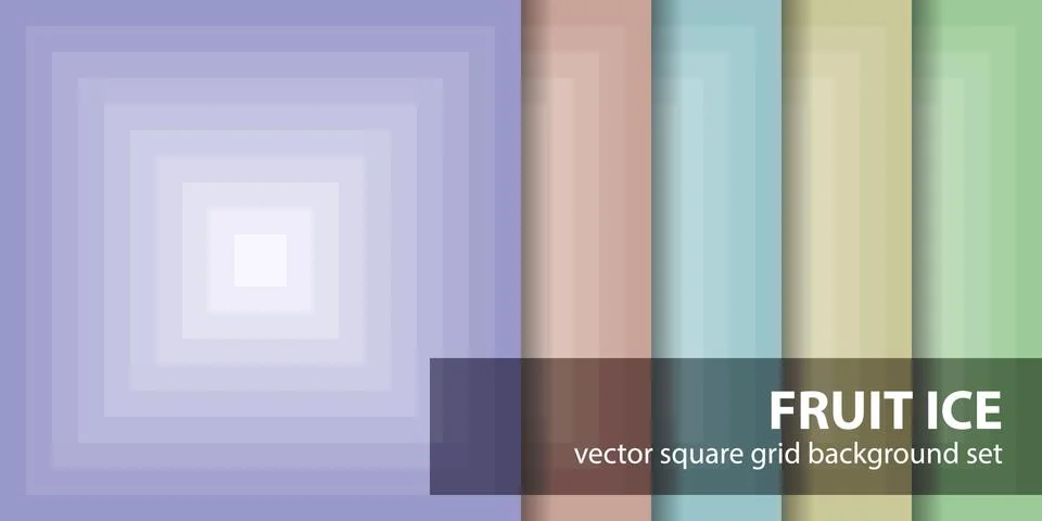 Square pattern set "Fruit Ice". Vector seamless backgrounds Stock Illustration