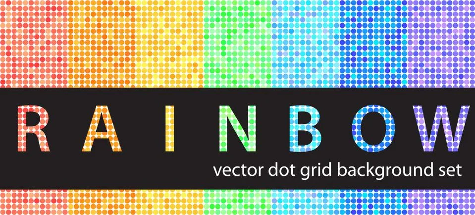 Square pattern set Rainbow. Vector seamless tile backgrounds Stock Illustration