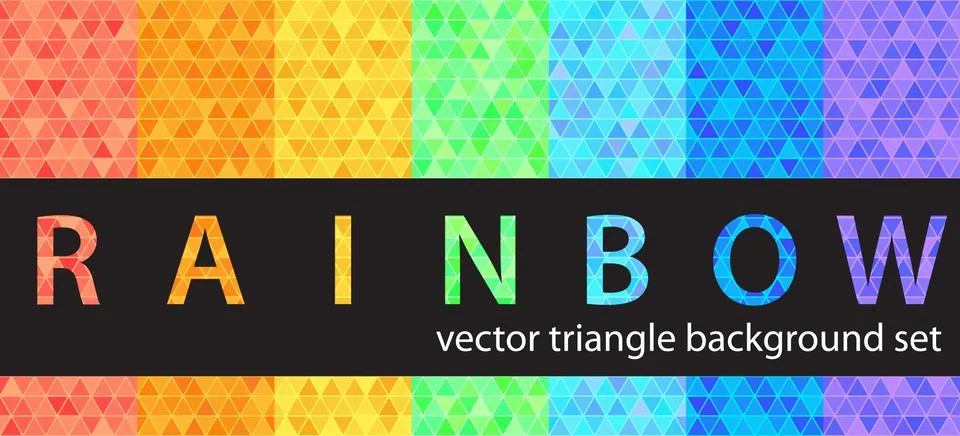 Square pattern set Rainbow. Vector seamless tile backgrounds 库存插图