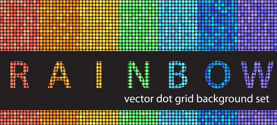 Square pattern set Rainbow. Vector seamless tile backgrounds Stock Illustration