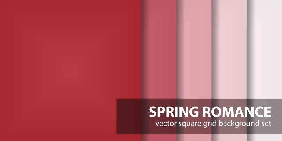 Square pattern set Spring Romance. Vector seamless geometric backgrounds Stock Illustration