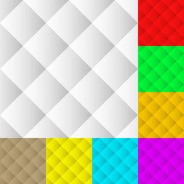 Square pattern set. Squarish seamless repeatable pattern, background set in d Stock Illustration