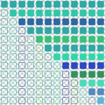 Square pattern in shades of green and blue Illustrazione stock