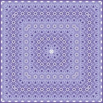 Square pattern for the silk scarf Stock Illustration