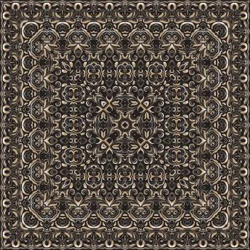 Square pattern for the silk scarf Stock Illustration