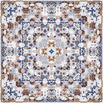 Square pattern for the silk scarf Stock Illustration