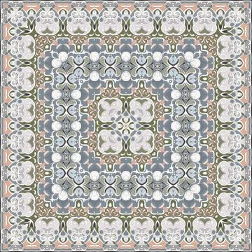Square pattern for the silk scarf Stock Illustration