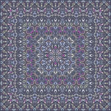 Square pattern for the silk scarf Stock Illustration
