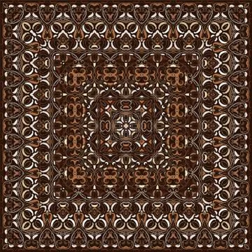 Square pattern for the silk scarf Stock Illustration