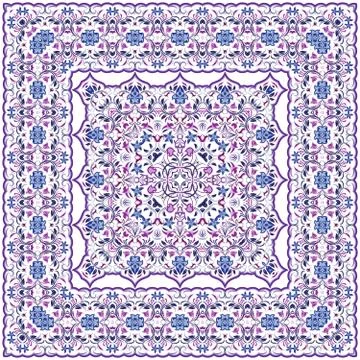Square pattern for the silk scarf イラスト素材
