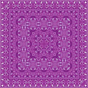 Square pattern for the silk scarf Stock Illustration