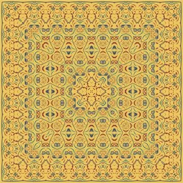 Square pattern for the silk scarf Stock Illustration