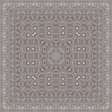 Square pattern for the silk scarf Stock Illustration
