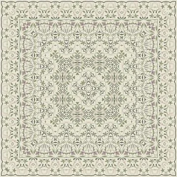 Square pattern for the silk scarf Stock Illustration