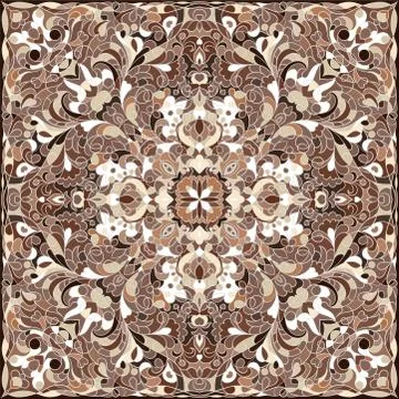 Square pattern for the silk scarf Stock Illustration