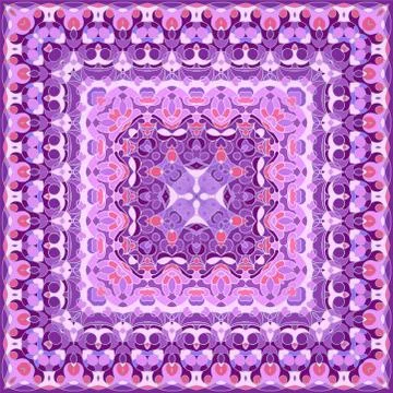 Square pattern for the silk scarf Stock Illustration