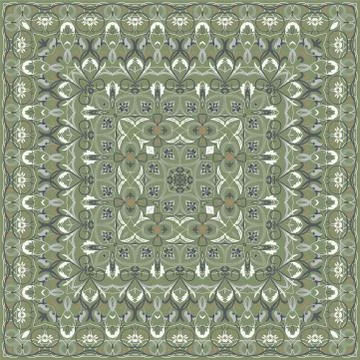 Square pattern for the silk scarf Stock Illustration