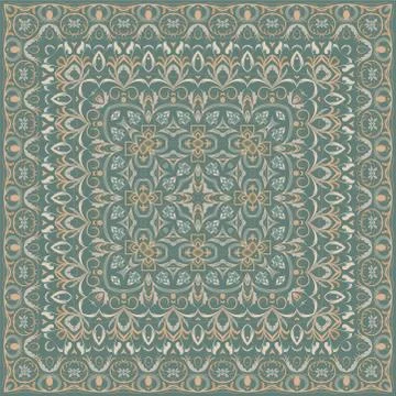 Square pattern for the silk scarf Stock Illustration