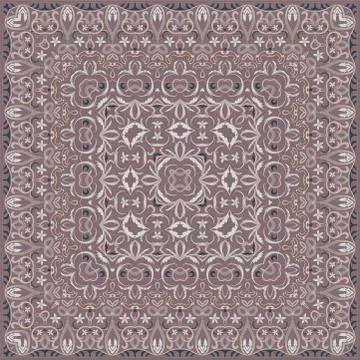 Square pattern for the silk scarf Stock Illustration
