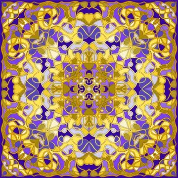 Square pattern for the silk scarf イラスト素材