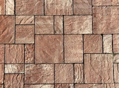 Square pattern style natural rock stone patio path sidewalk driveway floor pa Foto stock