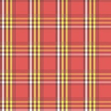 Square pattern. Vintage red plaid seamless simple vector background Stock Illustration