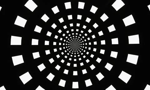Square pattern, white and black, checkered pattern, twisted until a circle at Stock Illustration