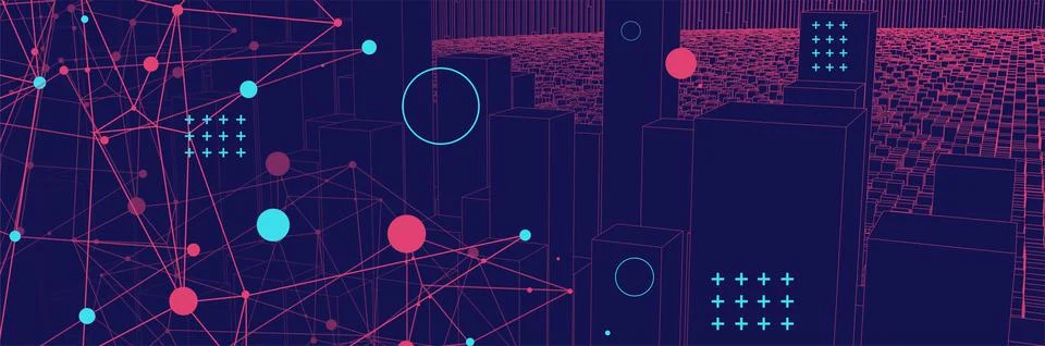 Square pattern. Wireframe background. Futuristic vector illustration. 스톡 일러스트