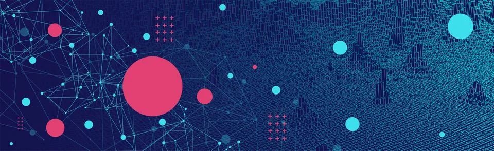 Square pattern. Wireframe background. Futuristic vector illustration. Stock Illustration