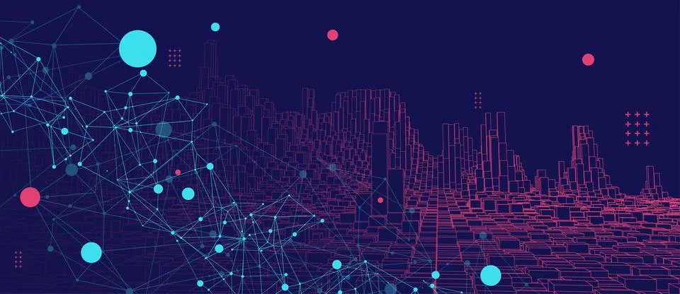 Square pattern. Wireframe background. Futuristic vector illustration. Stock Illustration