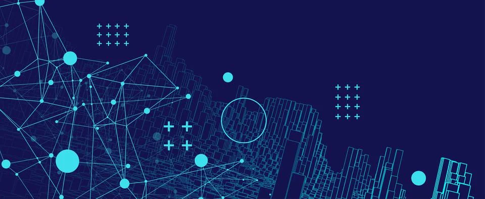 Square pattern. Wireframe background. Futuristic vector illustration. Illustrazione stock