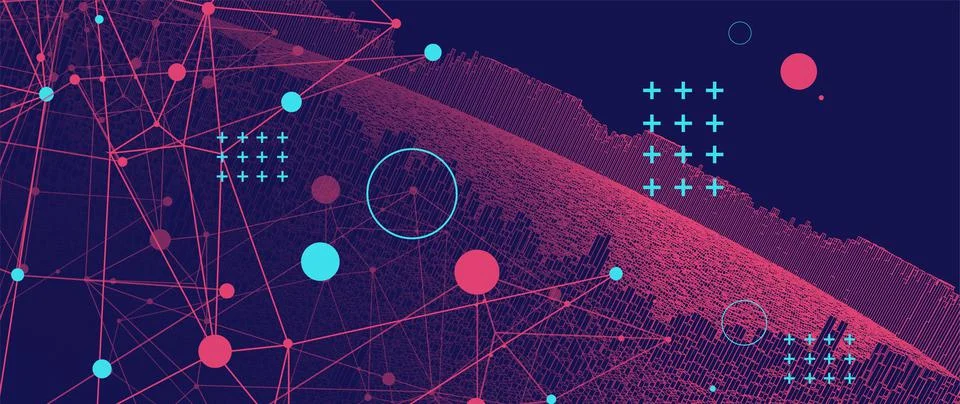 Square pattern. Wireframe background. Futuristic vector illustration. Stock Illustration