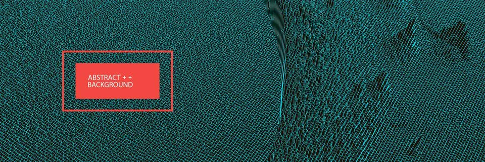 Square pattern. Wireframe landscape background. Futuristic vector illustratio Illustrazione stock