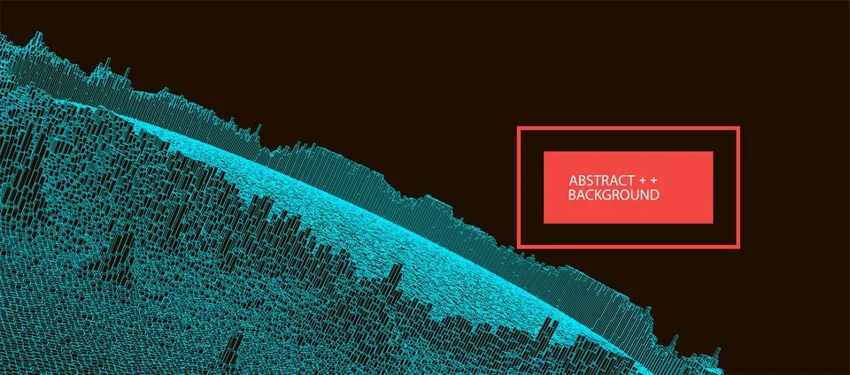 Square pattern. Wireframe landscape background. Futuristic vector illustratio 스톡 일러스트