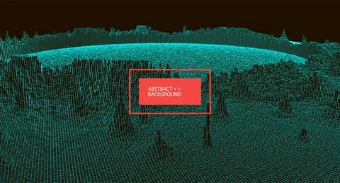 Square pattern. Wireframe landscape background. Futuristic vector illustratio イラスト素材