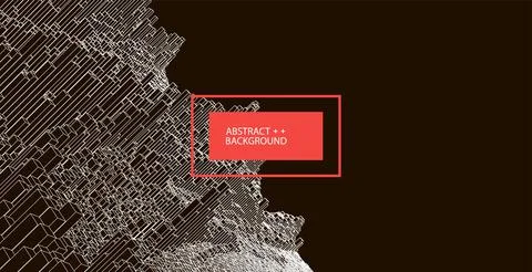 Square pattern. Wireframe landscape background. Futuristic vector illustratio Illustrazione stock